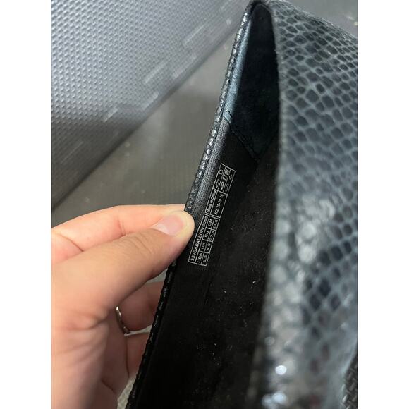 Vionic Gem Caballo Black Snake Leather Pointed Toe Ballet Flats Womens 6.5 - Picture 4 of 8